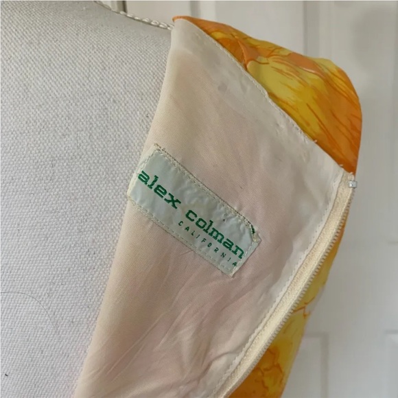 Vintage Vibrant 1960s Orange Floral Print Cotton Drop Waist Scooter Dress Size S - Picture 3 of 3